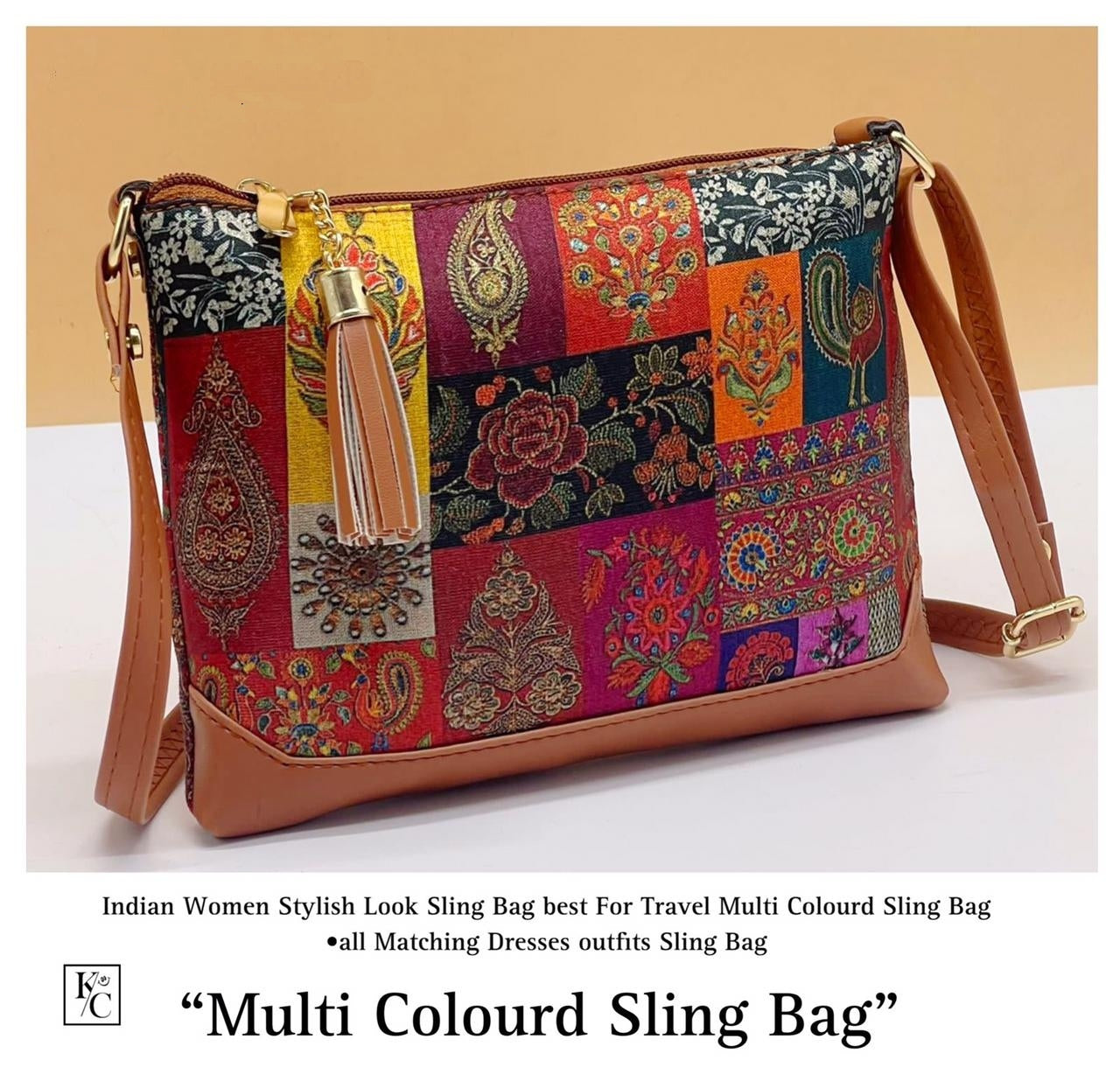 Jodhpuri Printed Zipper Sling Bag