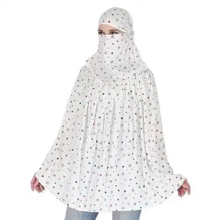 Assorted White Colour Design Sun Protection Face Scarf Mask