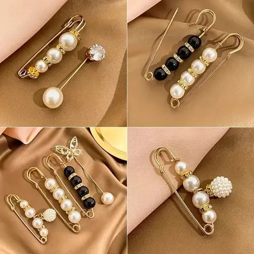 Pearl Brooch Pins Stylish Clothing Accessories ( Pack of 13 )