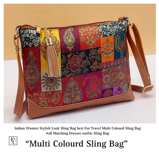 Jodhpuri Printed Zipper Sling Bag