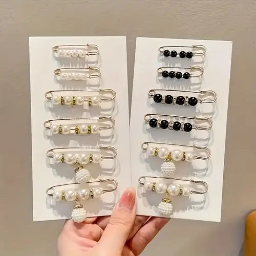 Pearl Brooch Pins Stylish Clothing Accessories ( Pack of 13 )
