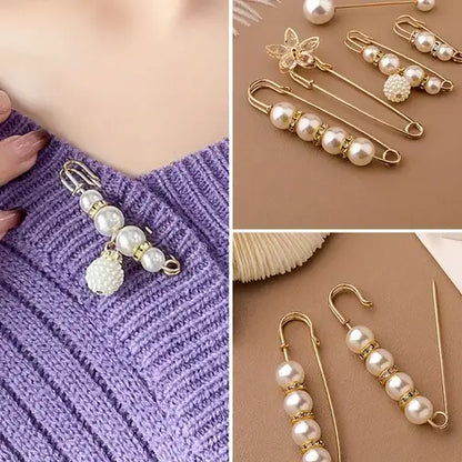 Pearl Brooch Pins Stylish Clothing Accessories ( Pack of 13 )